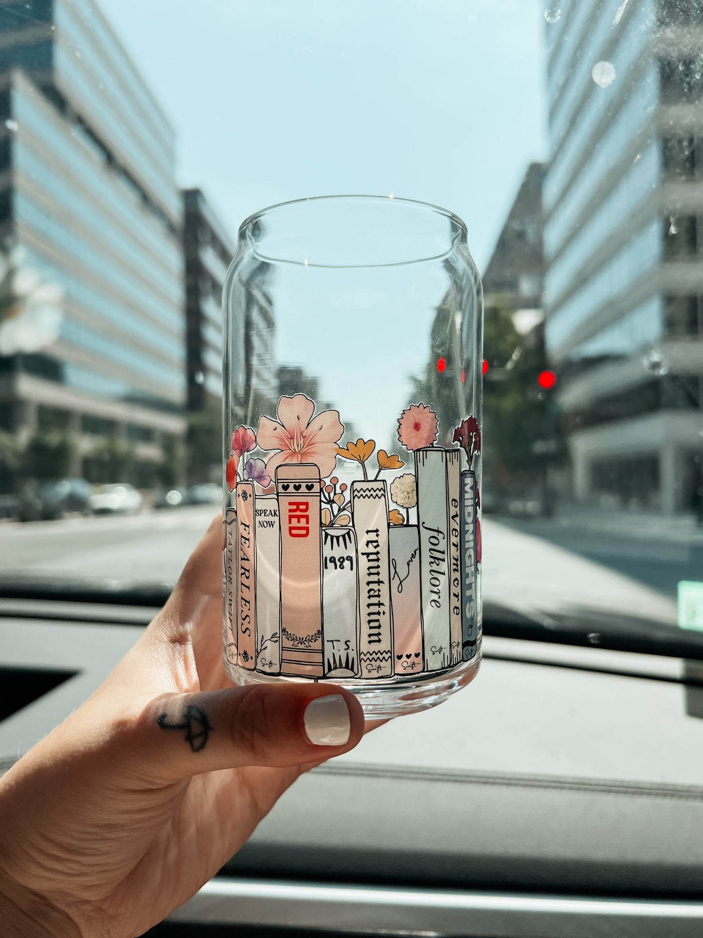Pastel Swift Floral Book Glass Can