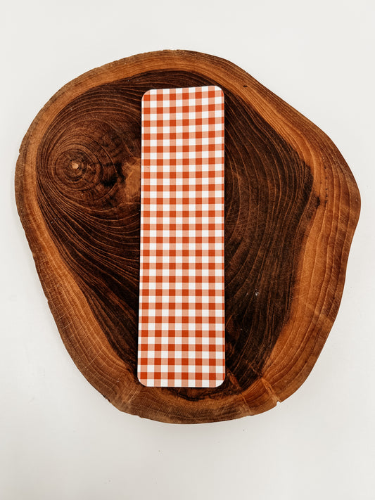 Rust Gingham Bookmark