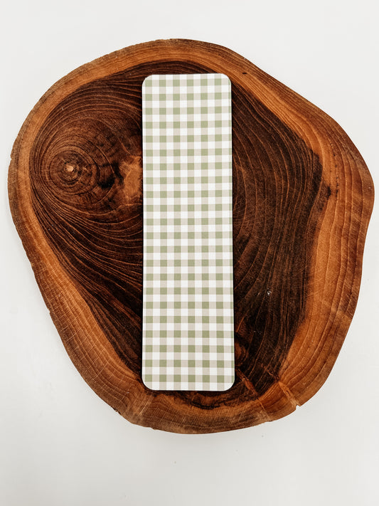 Green Gingham Bookmark