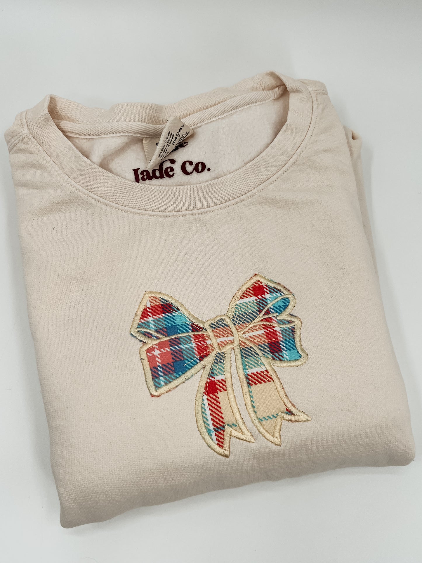 Bow Applique Embroidered Crewneck
