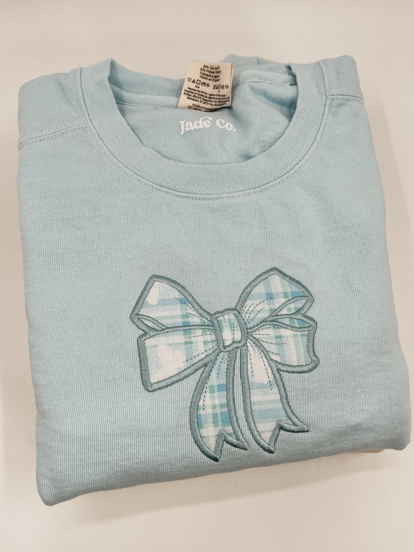 Bow Applique Embroidered Crewneck