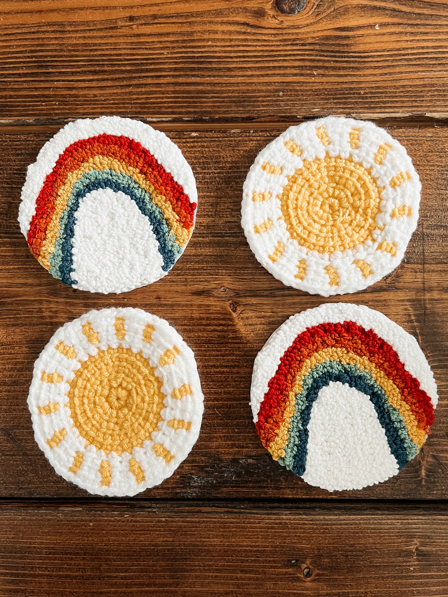 Sun Crochet Mug Rug