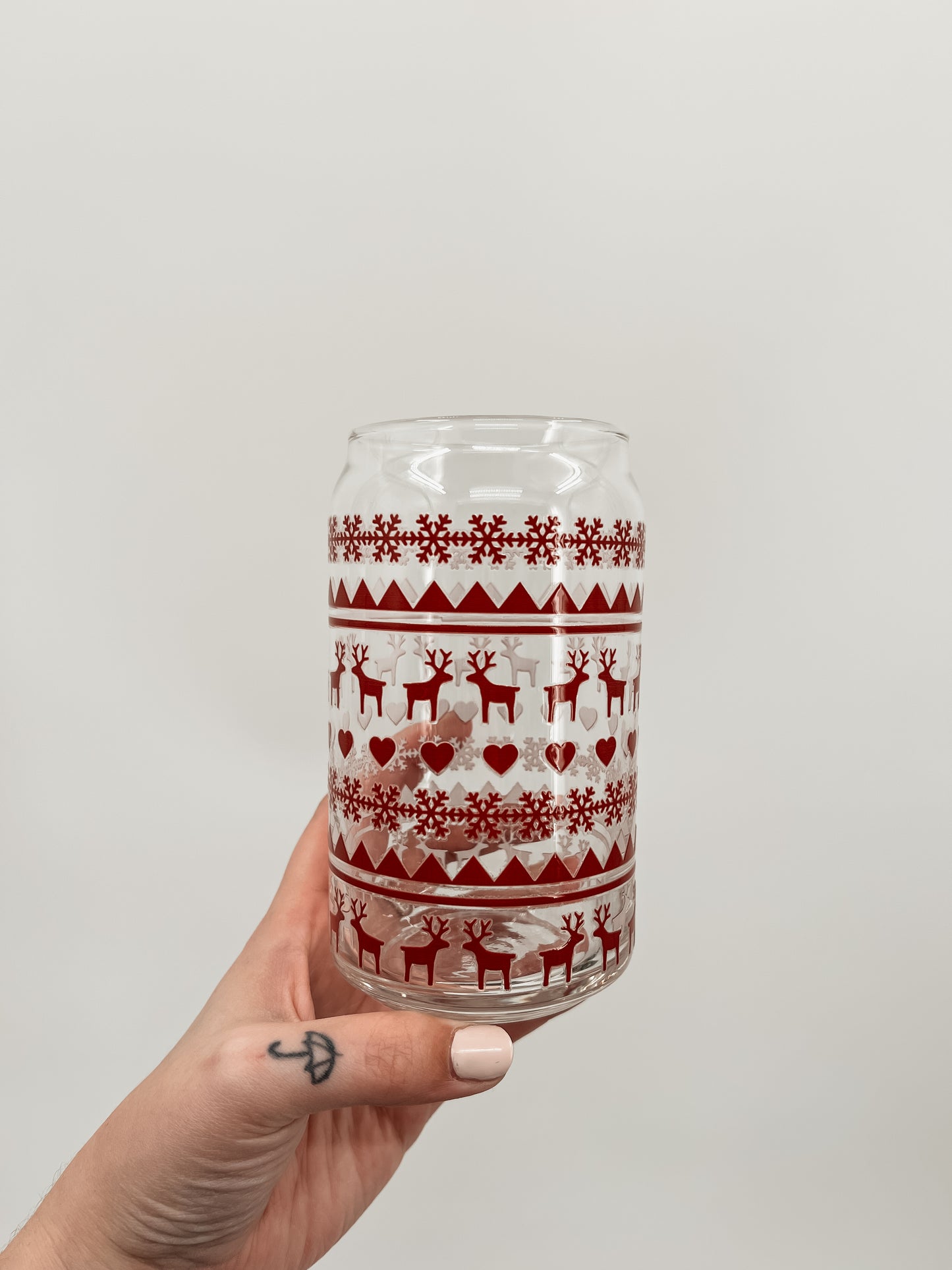 Ugly Christmas Sweater Glass Can