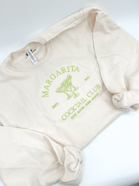 Margarita Club Embroidered Crewneck