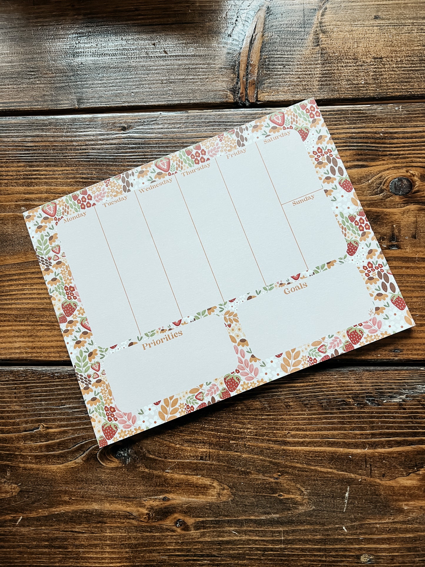 Strawberry Weekly Planner Notepad