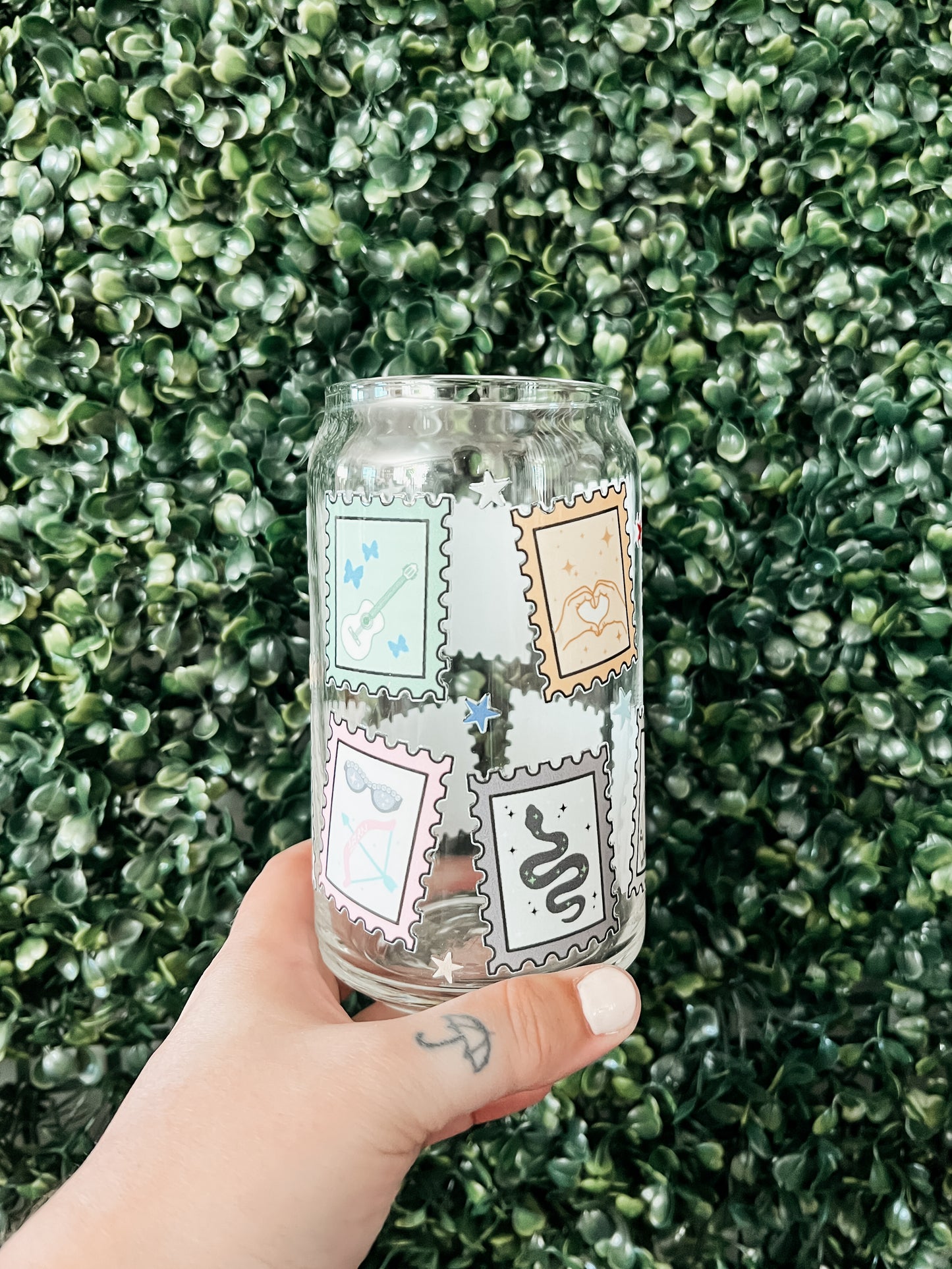 Eras Stamps Glass Can