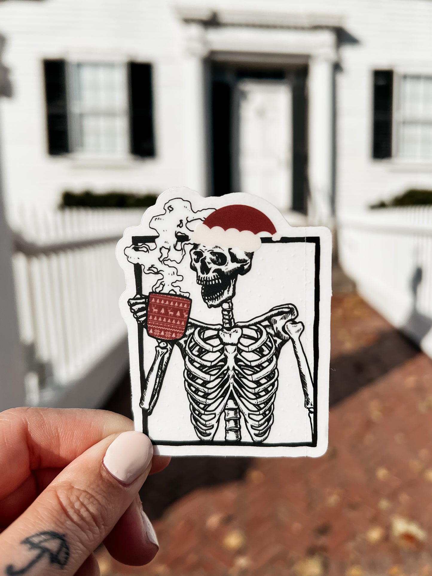 Santa Skelly Sticker