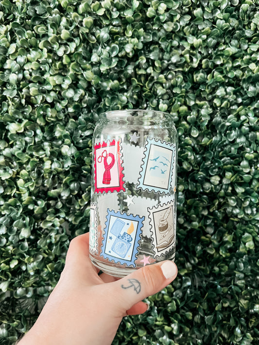 Eras Stamps Glass Can