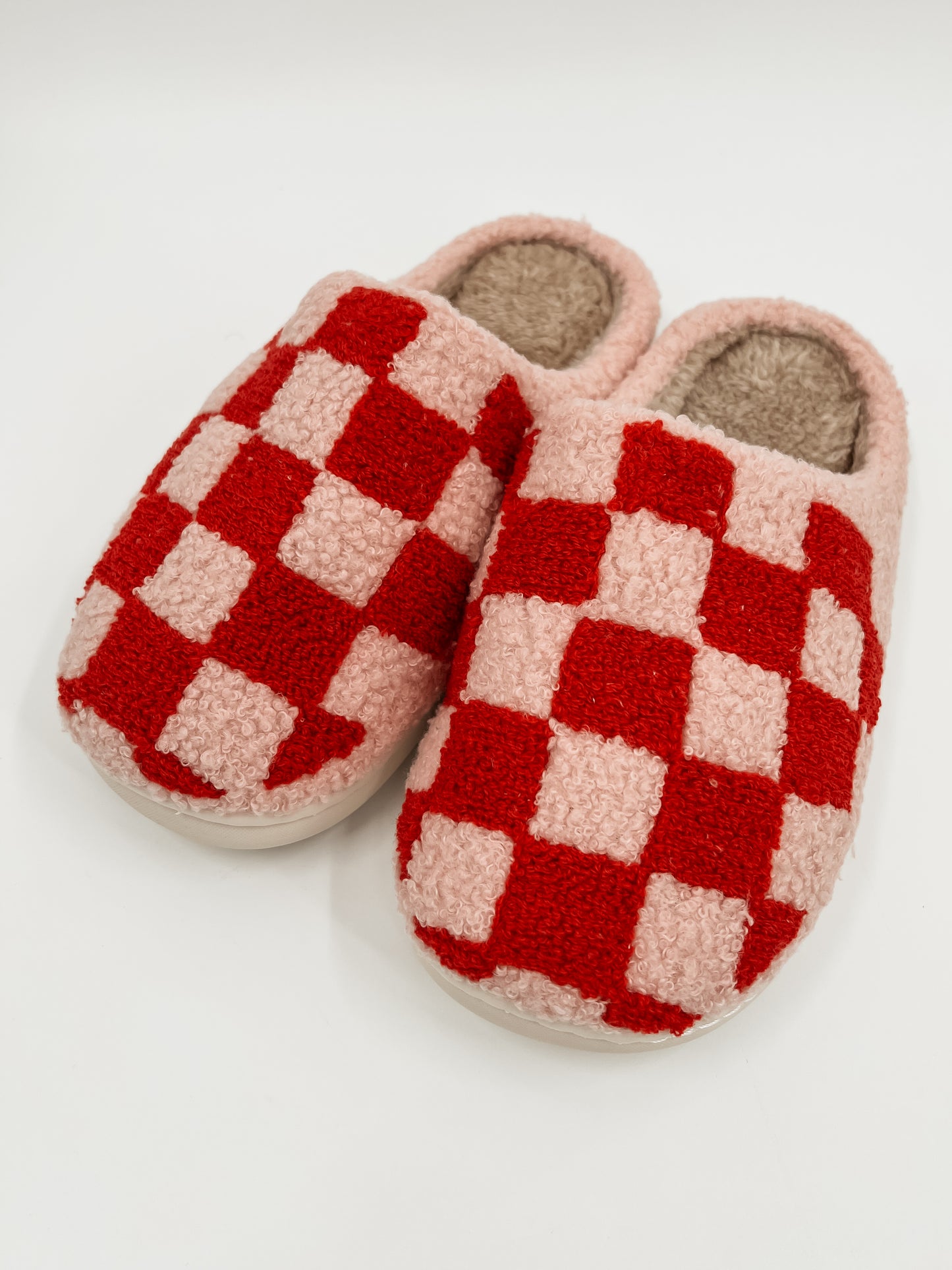 Pink Checkered Slippers