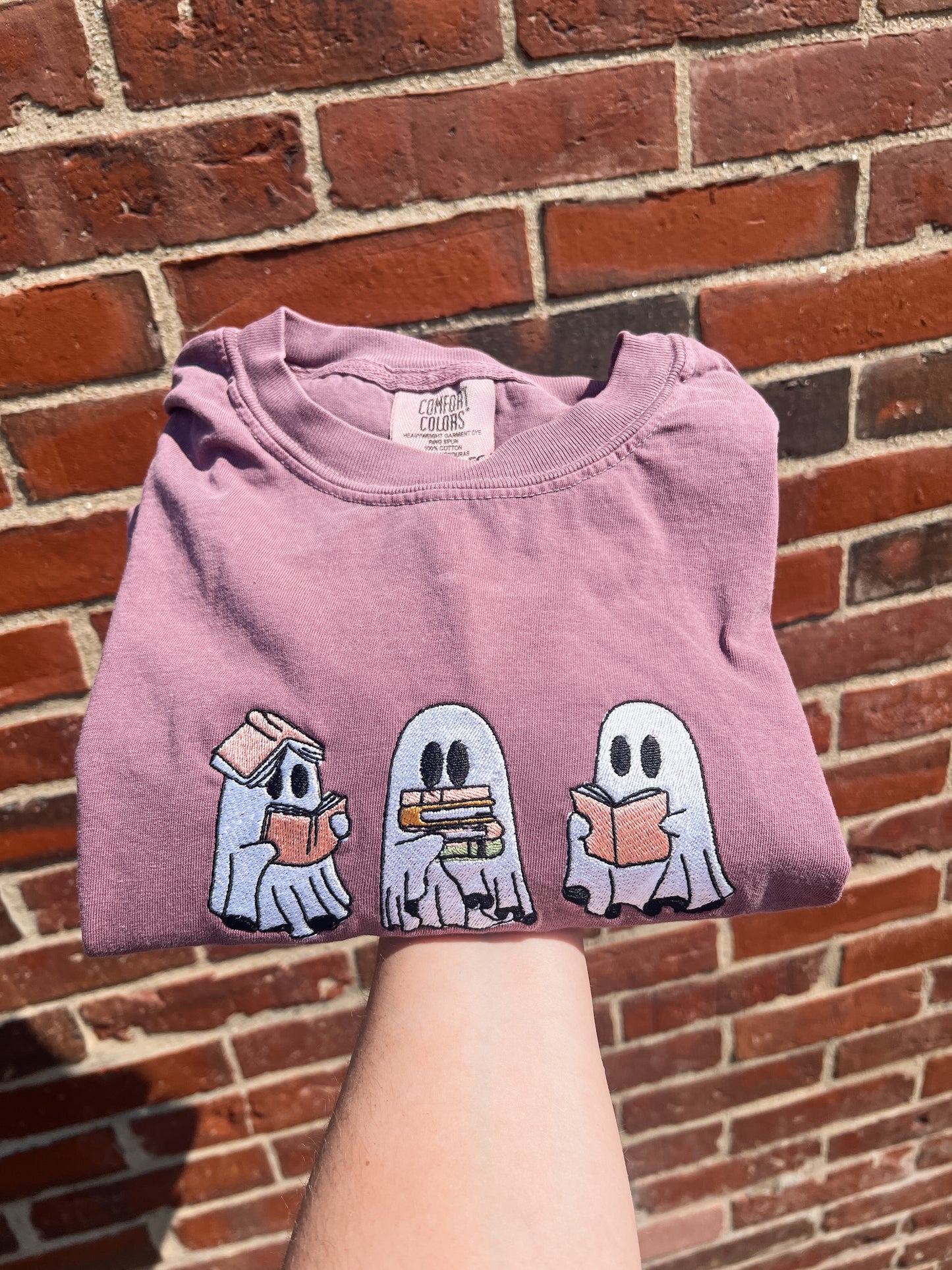 Bookish Ghosts Embroidered Tee