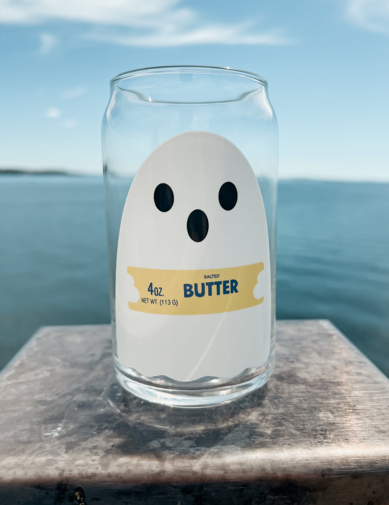 Butter Boo Glass Can