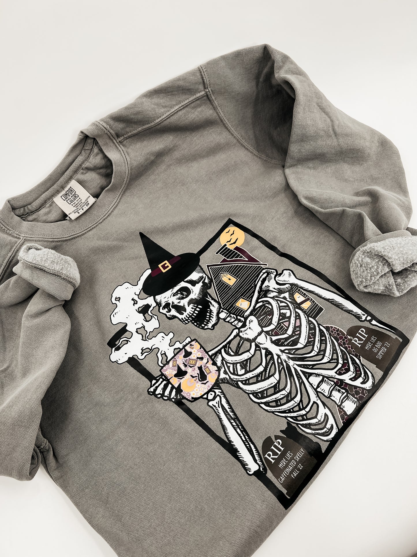 Spooky Scary Skelly Crewneck (Grey)