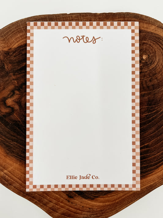 Rust Checkered Notepad