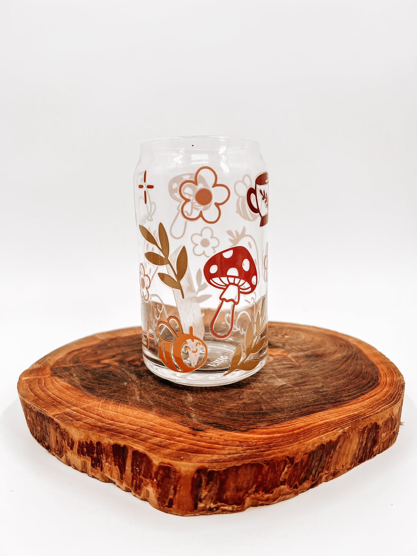 Cottage Core Glass Can