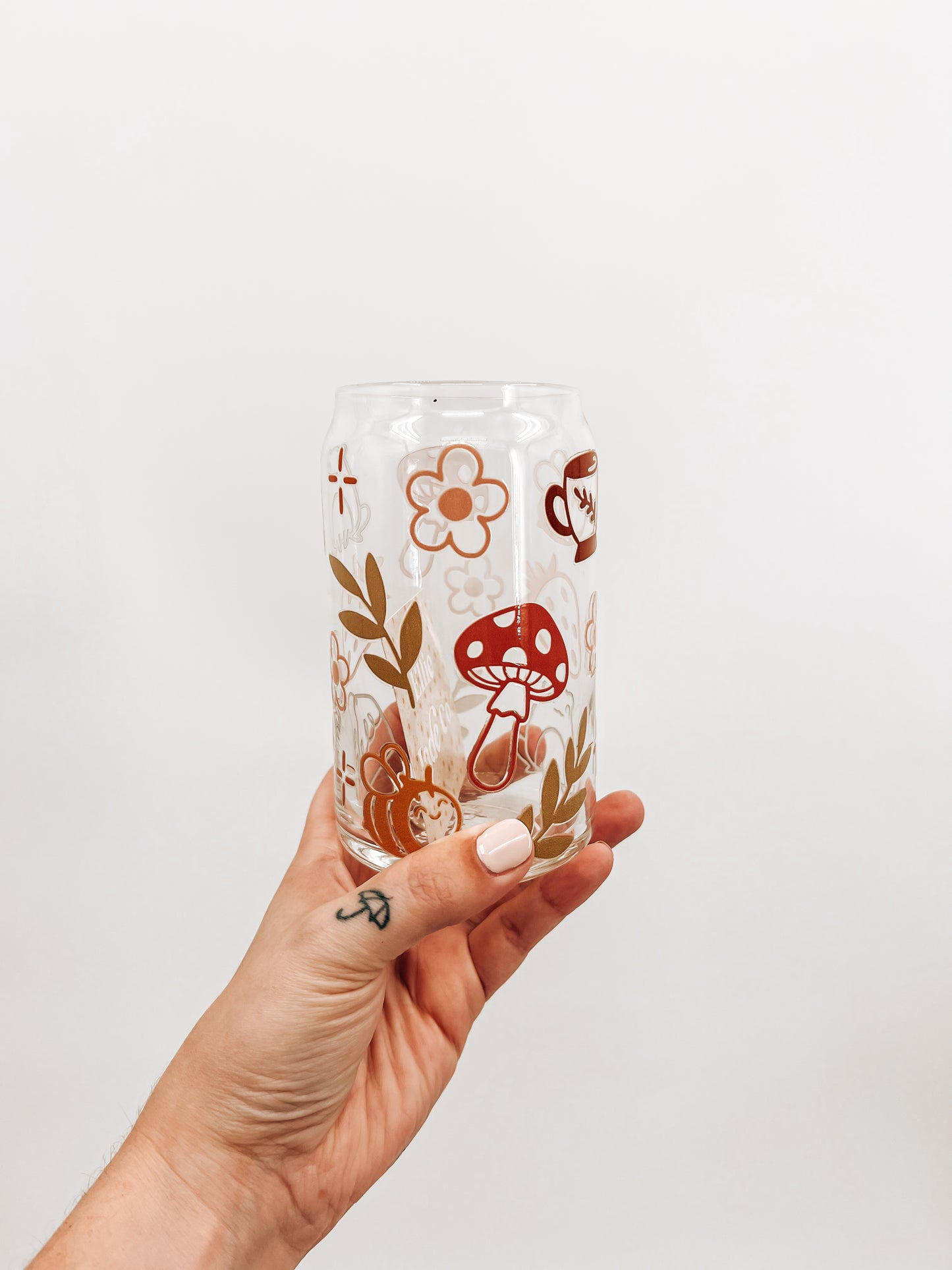Cottage Core Glass Can