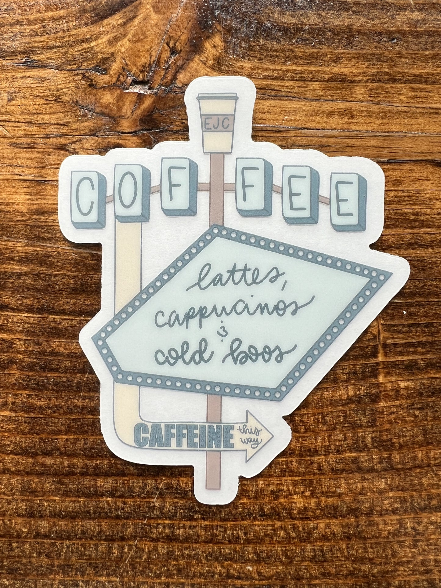 Blue Coffee Sign Sticker