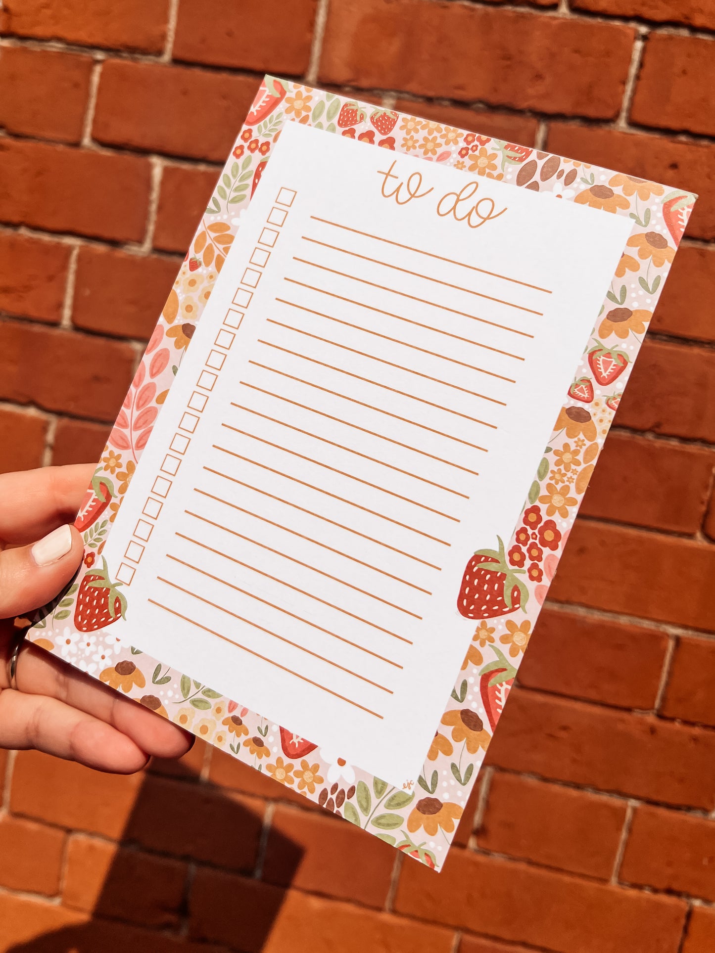 Strawberry To-Do Checklist Notepad