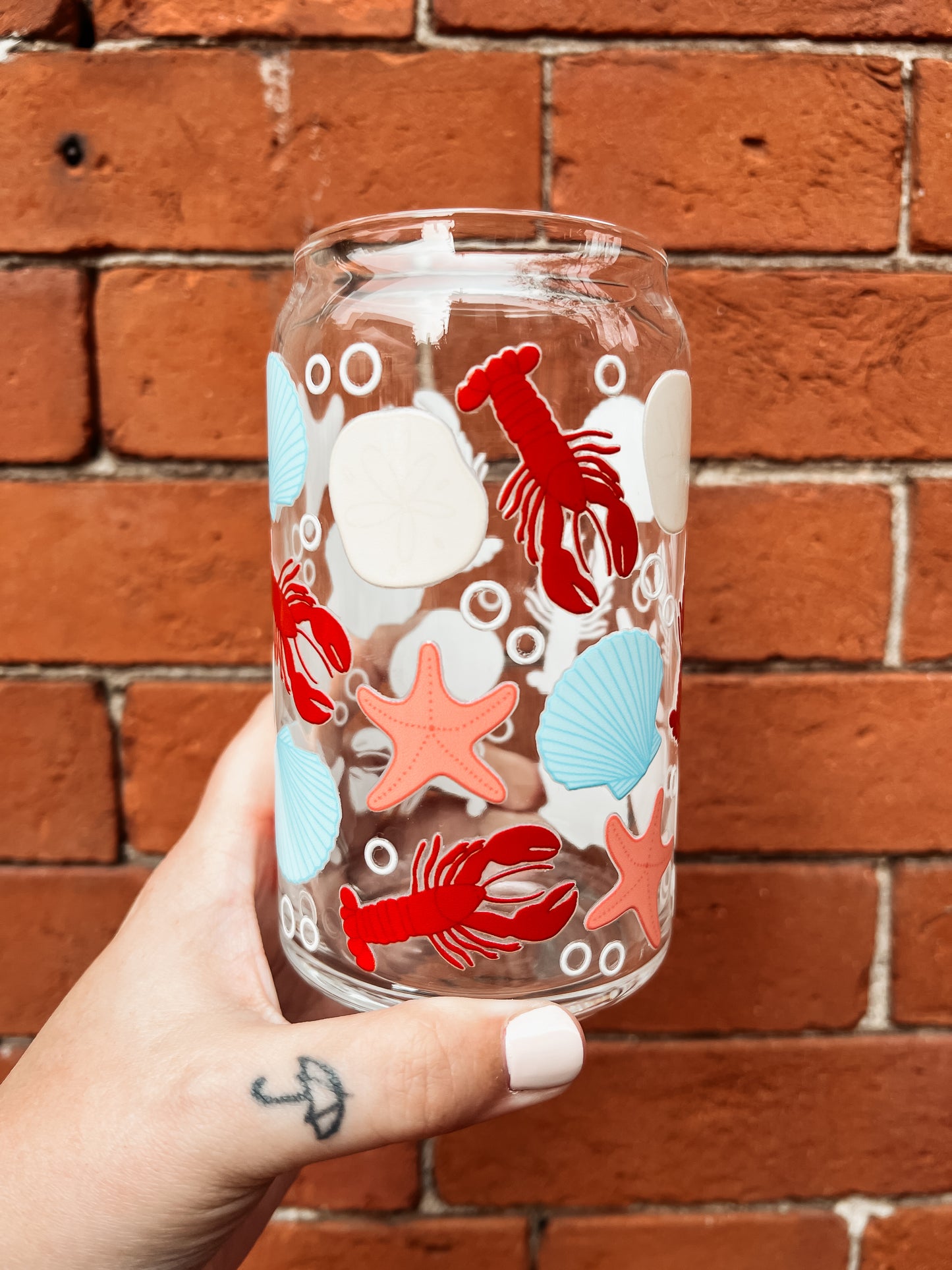 Coastal Summer Glass Can