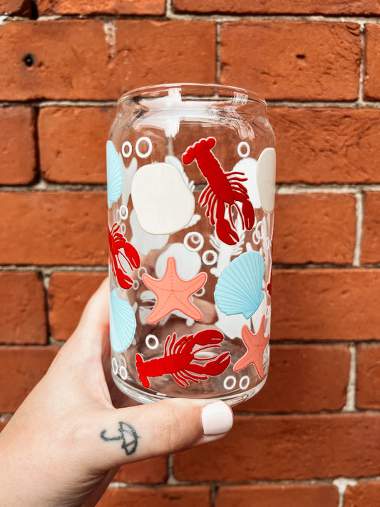 Coastal Summer Glass Can