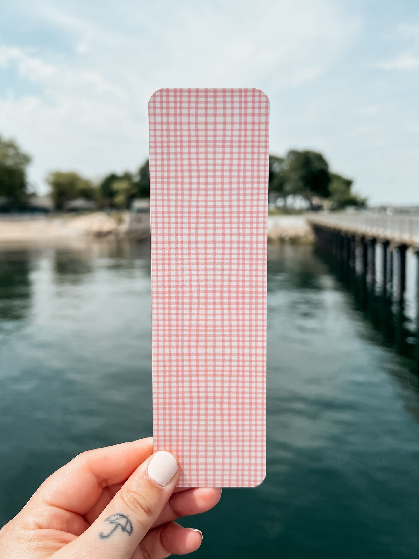 Pink Checker Bookmark