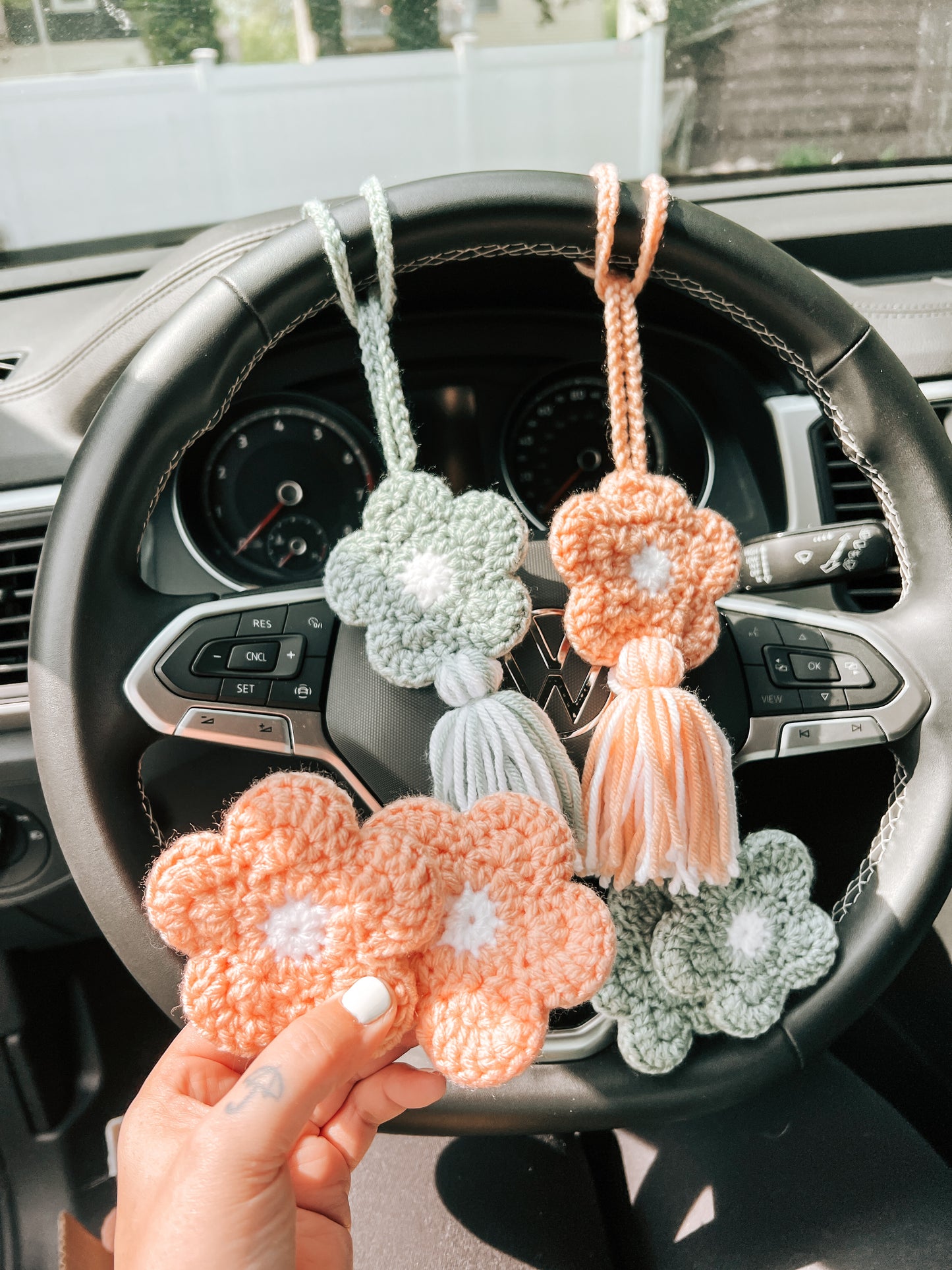Pink Daisy Car Coasters