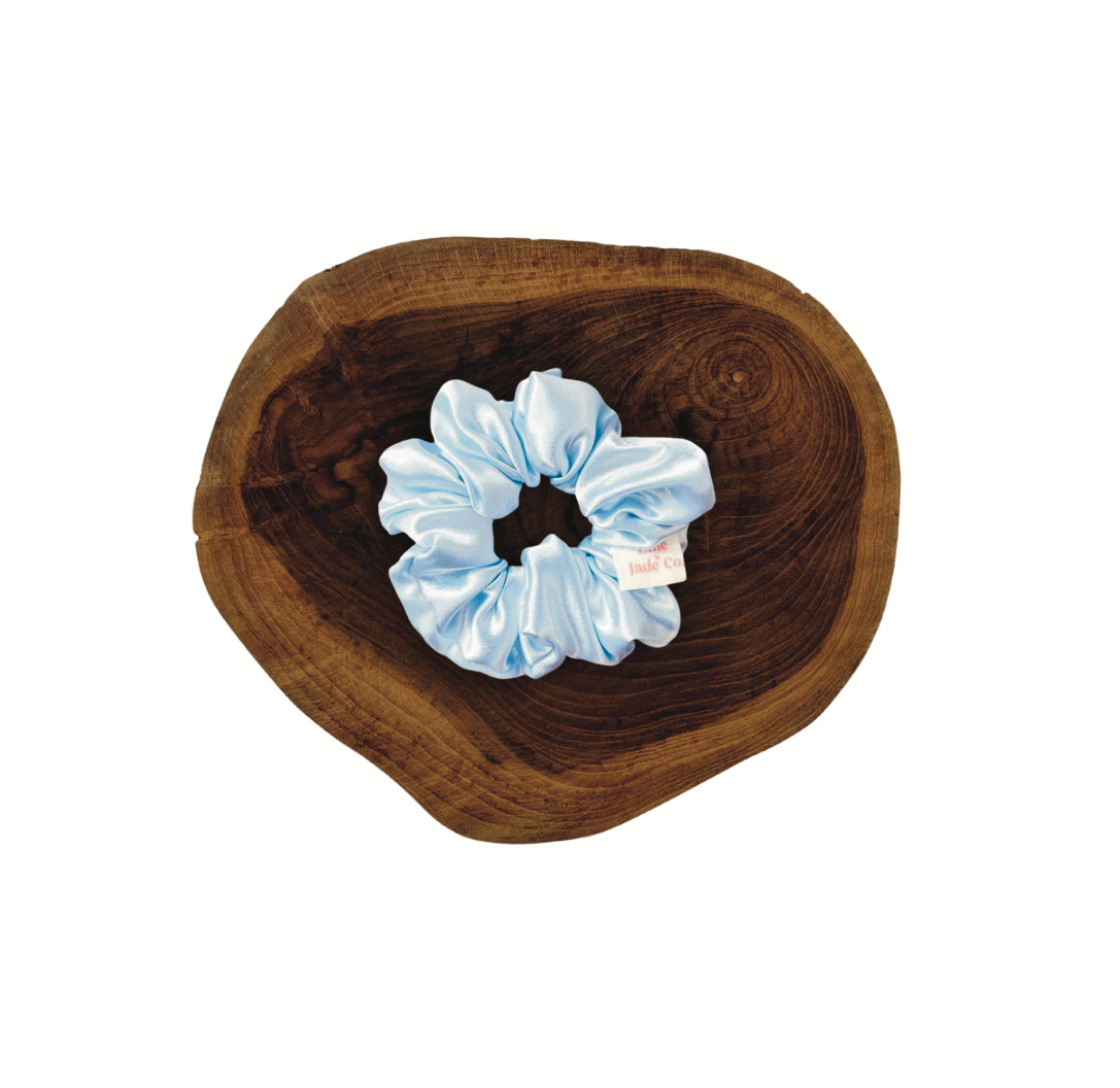 Sky Blue Satin Scrunchie