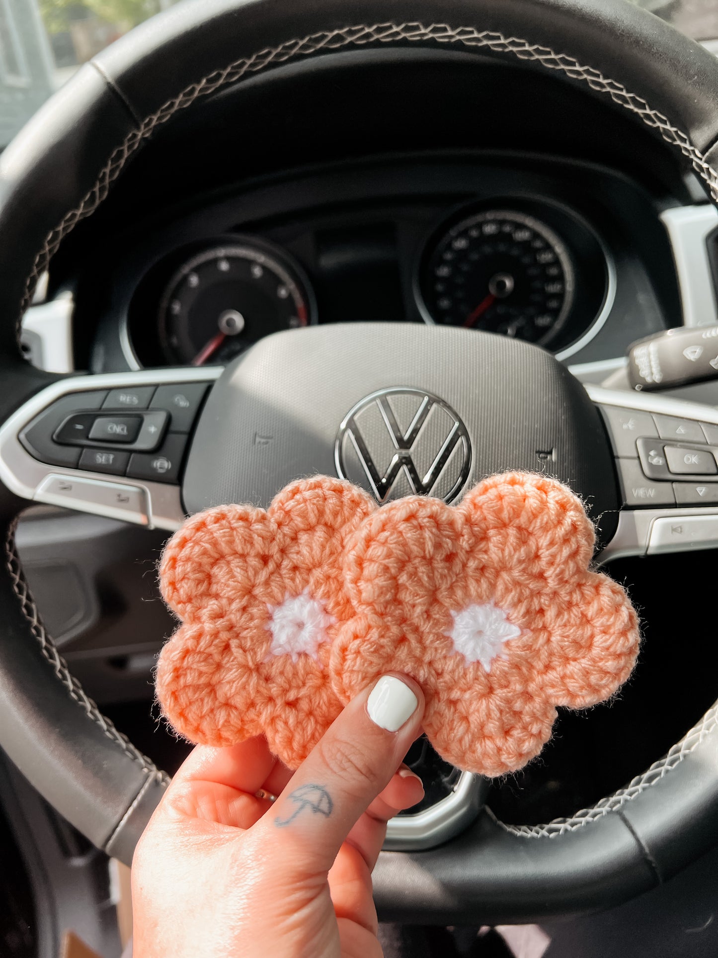 Pink Daisy Car Coasters