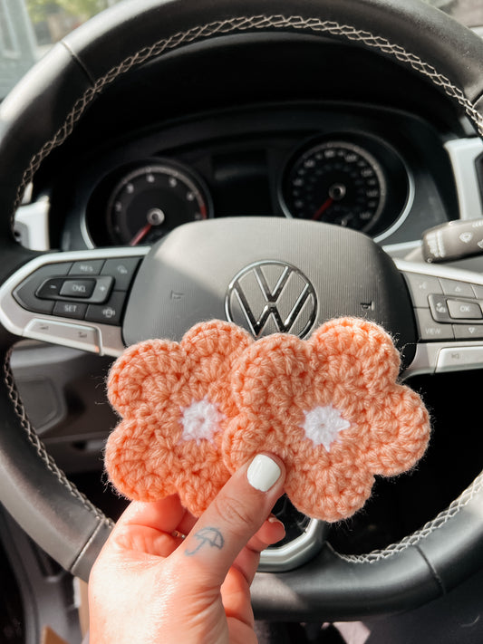 Pink Daisy Car Coasters