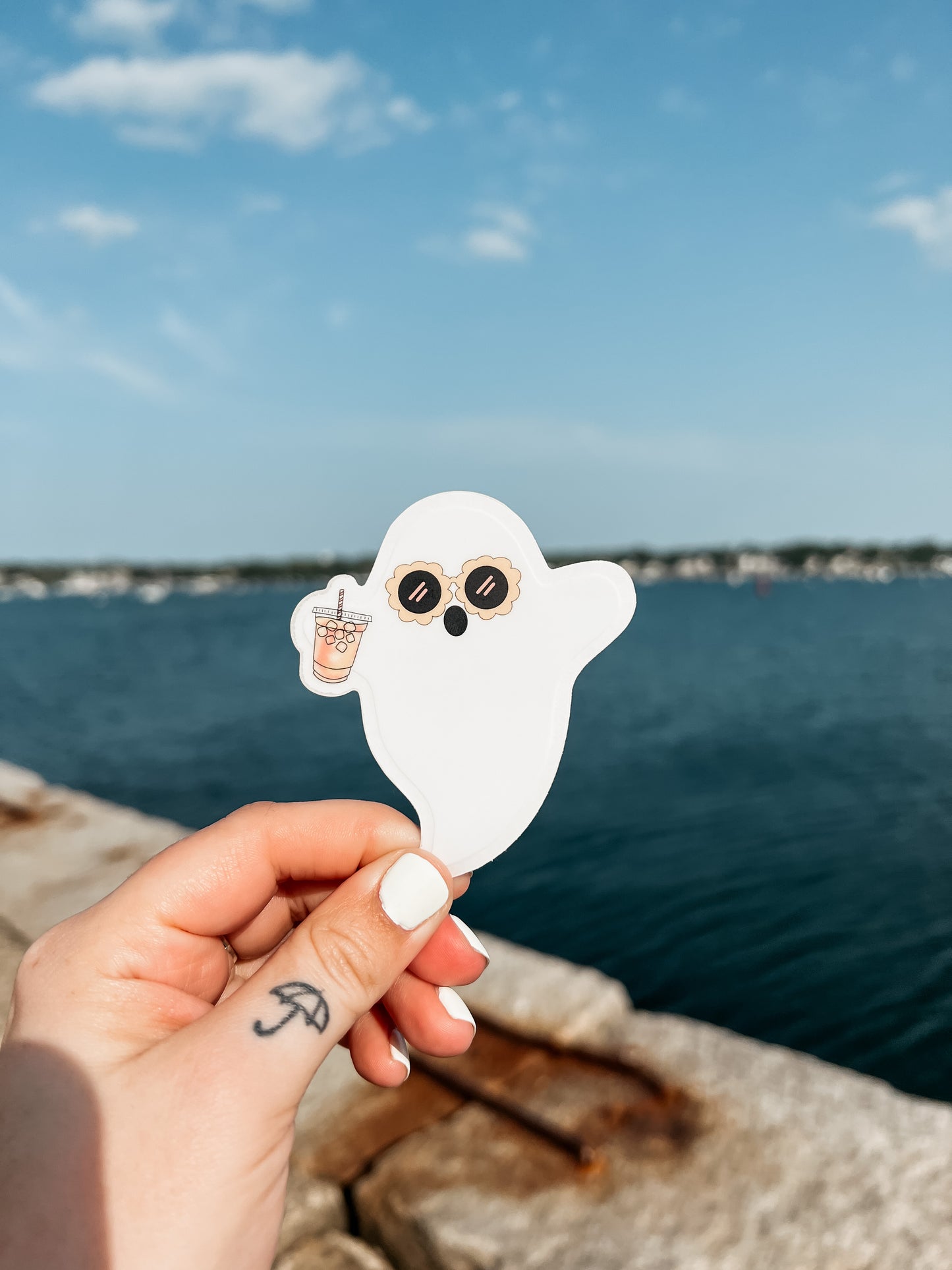 Strawberry Lemonade Boo Ghost Sticker