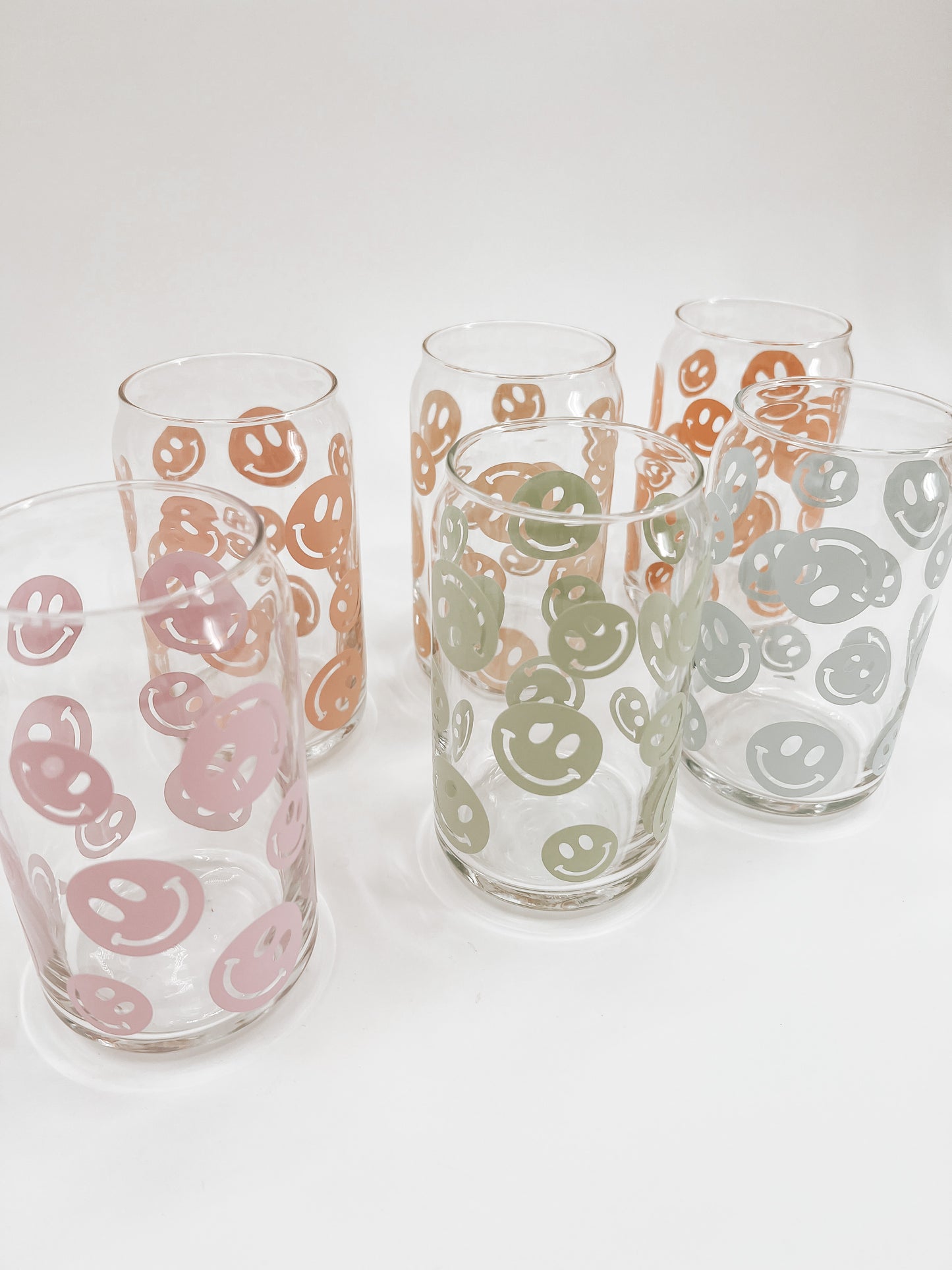 Happy Face Glass Can