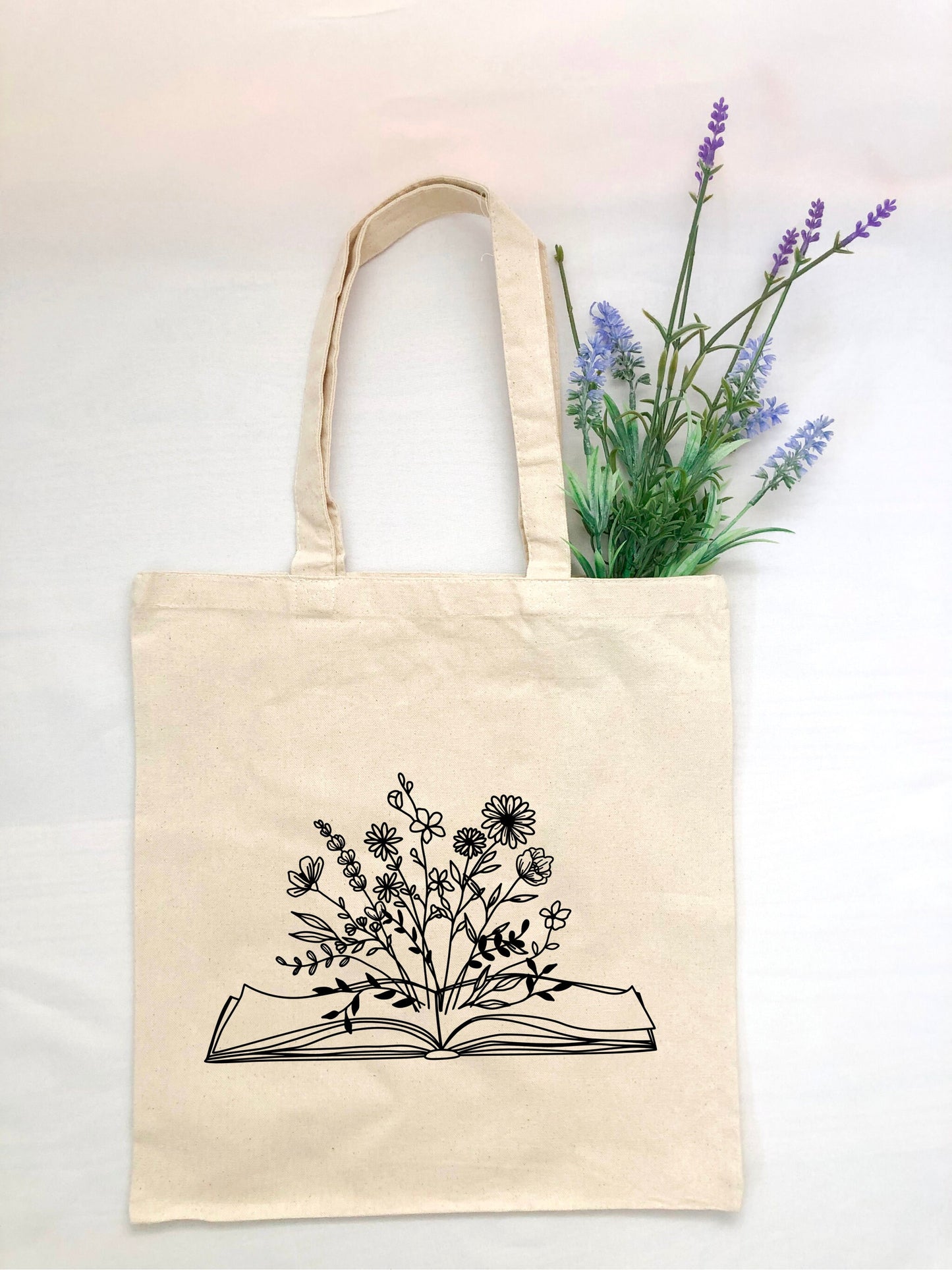 Floral Book Tote Bag
