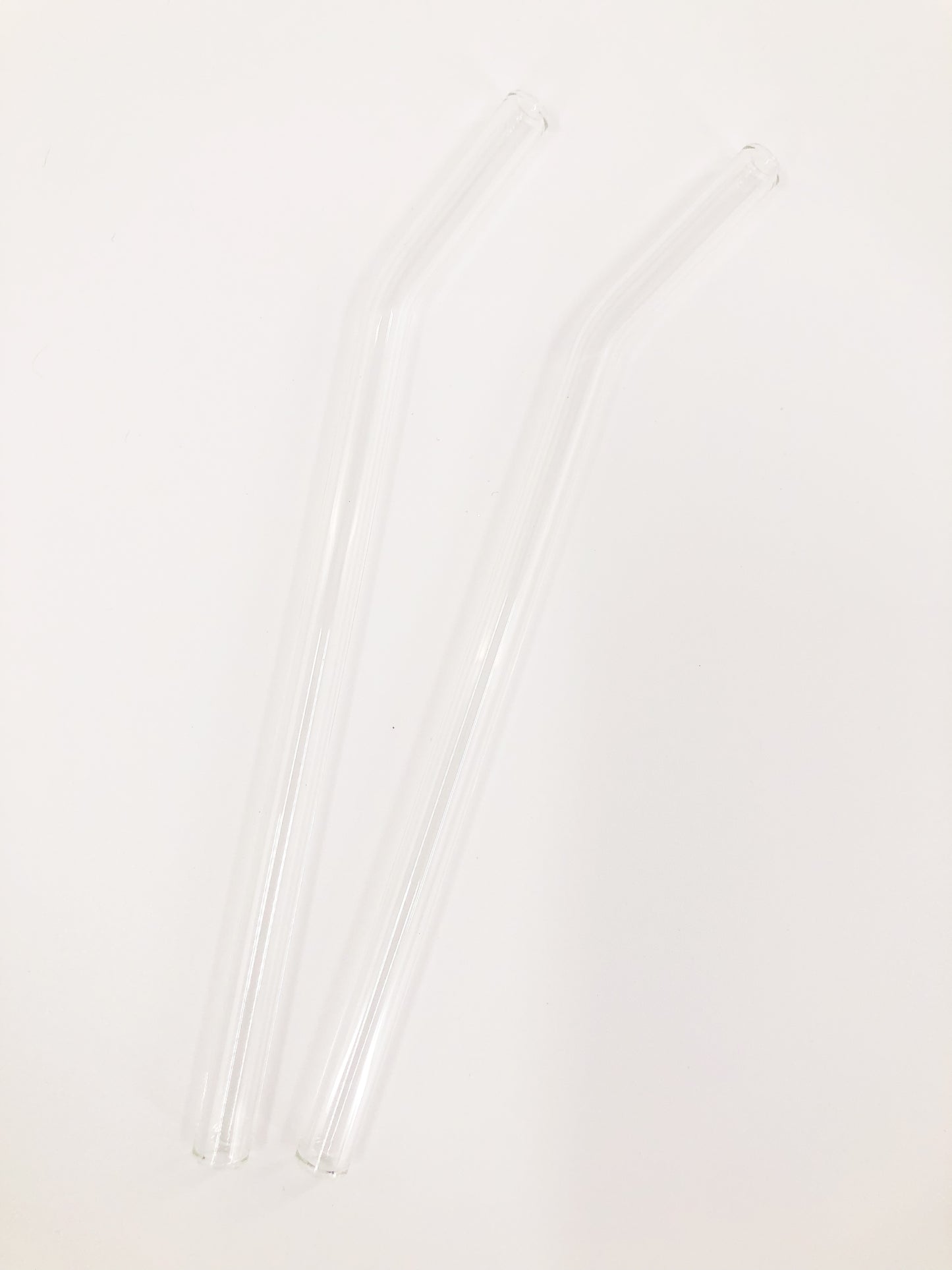 Clear Bent Reusable Glass Drinking Straw