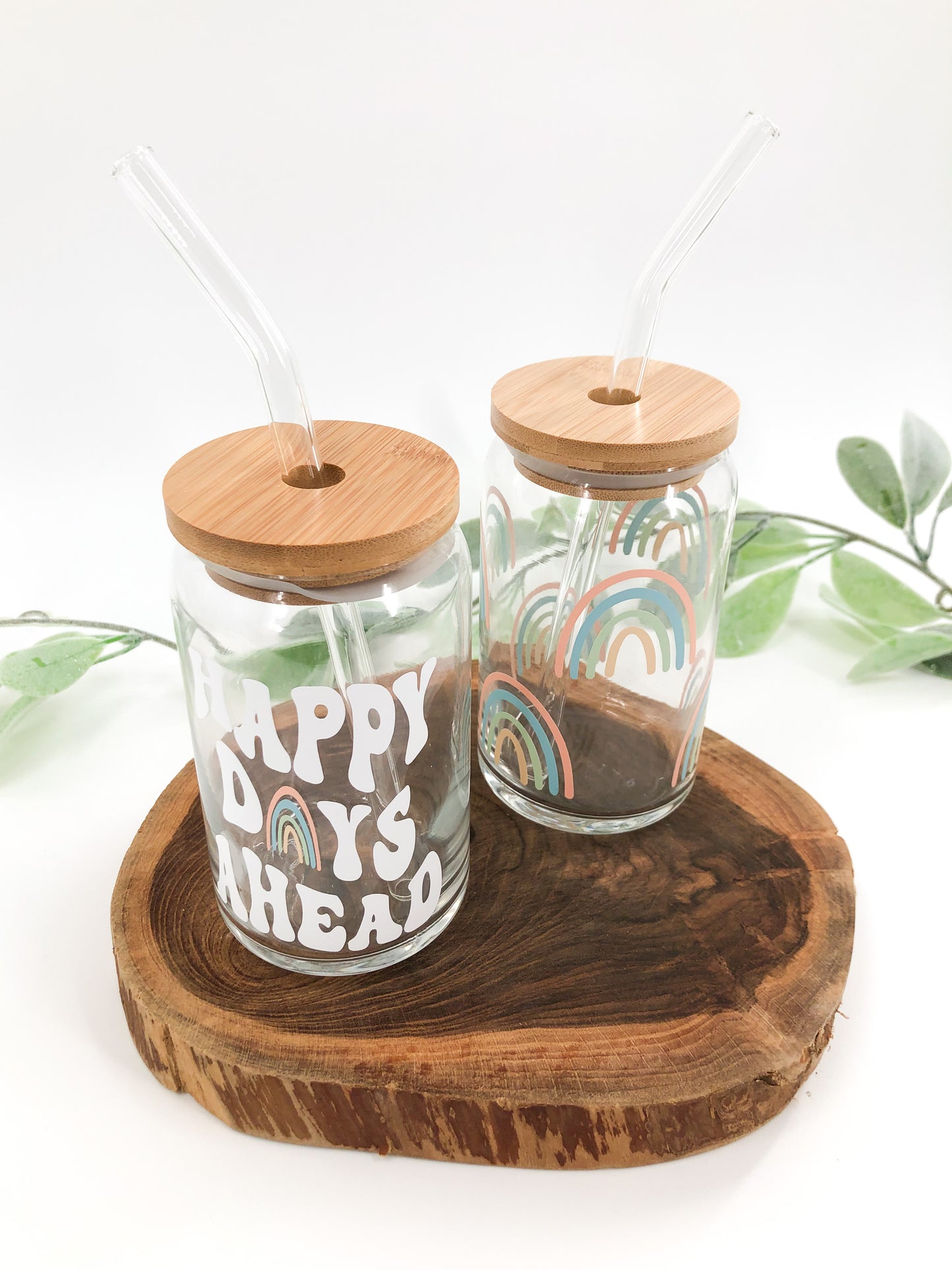 Happy Days Ahead Glass Can
