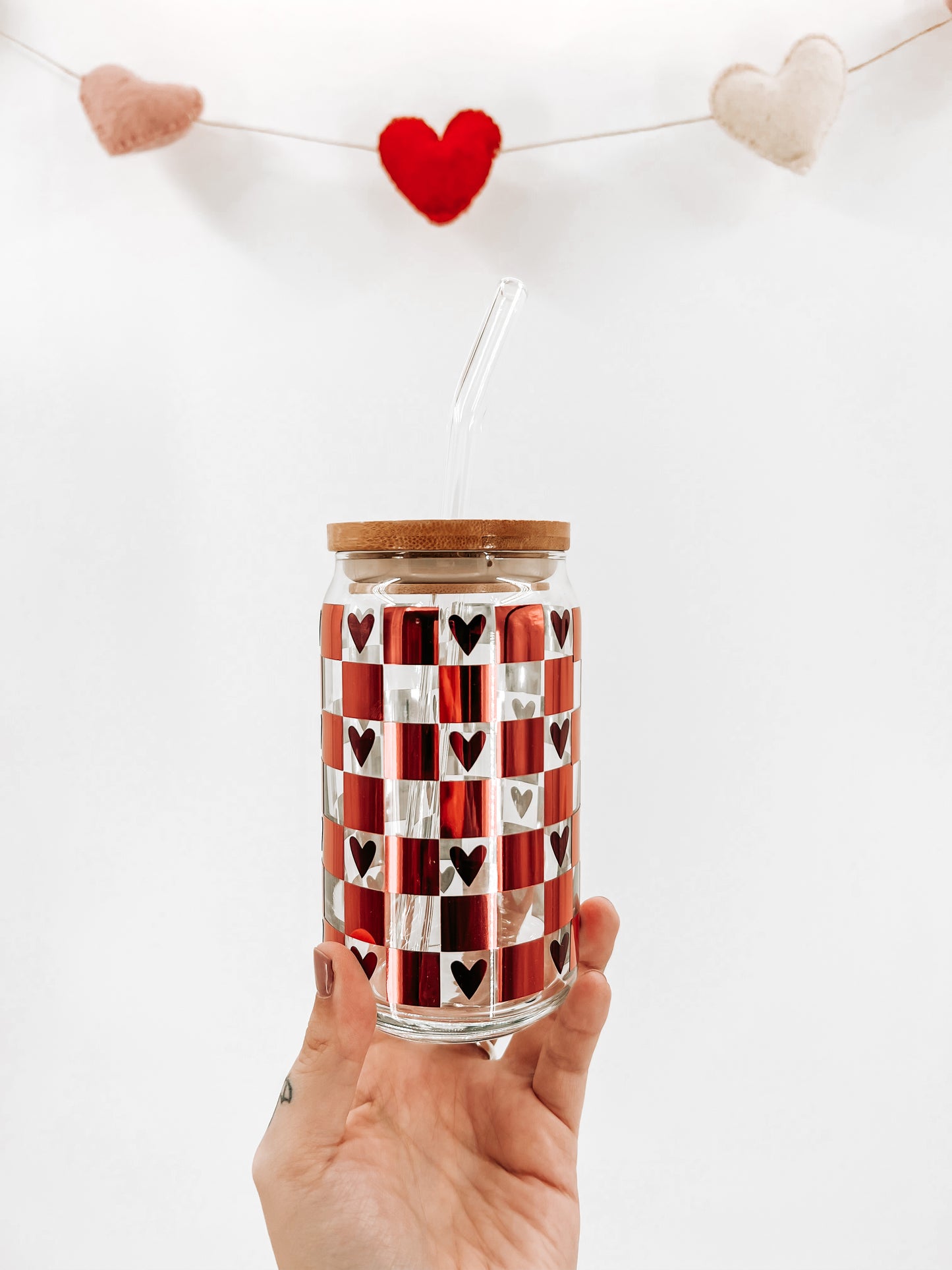 Checkered Glass Can