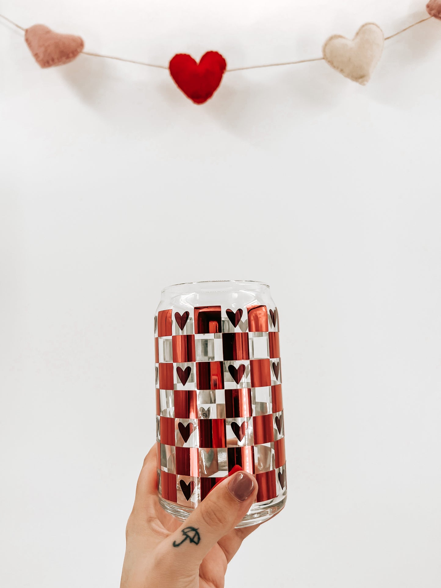 Checkered Glass Can