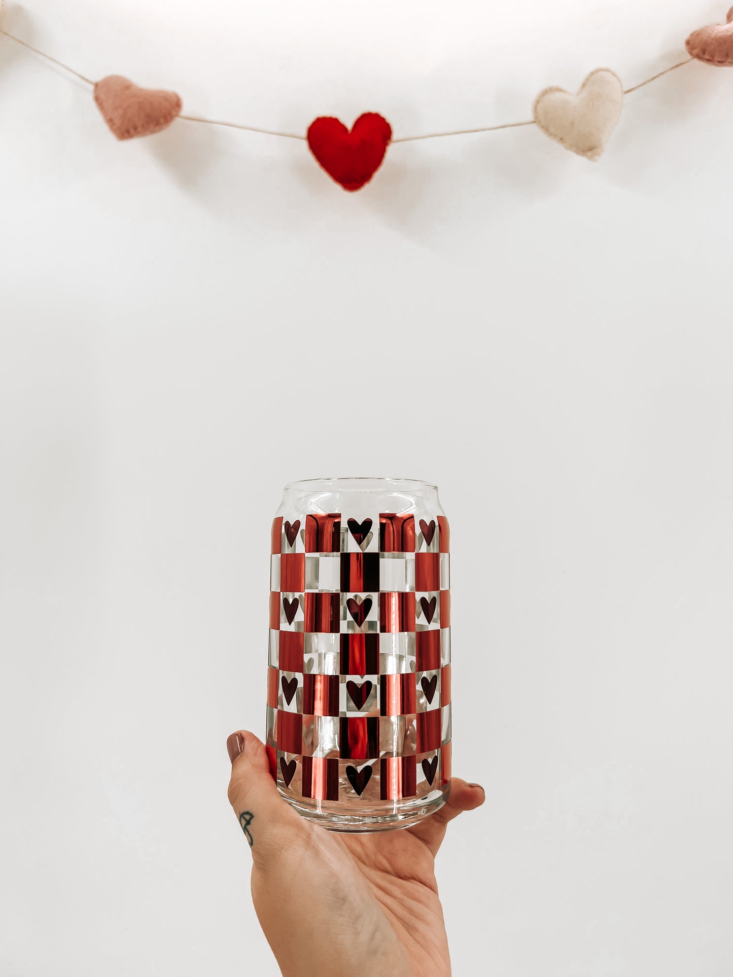 Checkered Glass Can