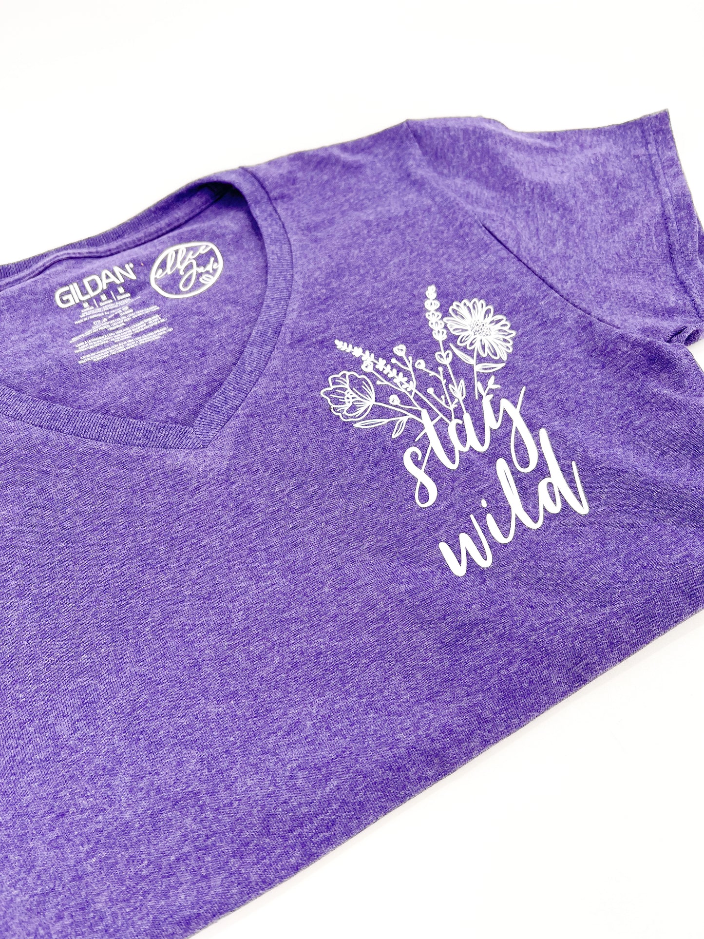 Stay Wild V Neck Short Sleeve Tee