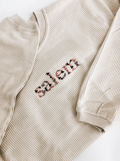 Salem Pink Corduroy Crewneck