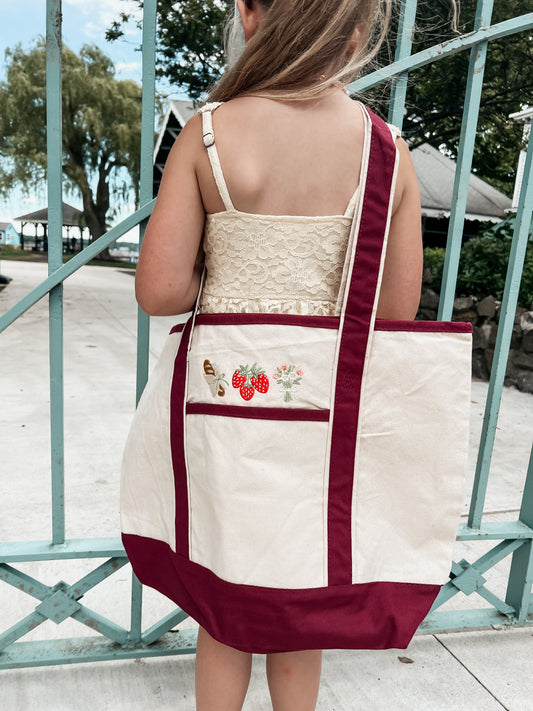 Farmer's Market Tote (Maroon)