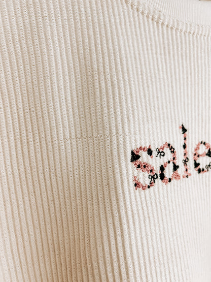 IMPERFECT Salem Pink Corduroy Crewneck - Small