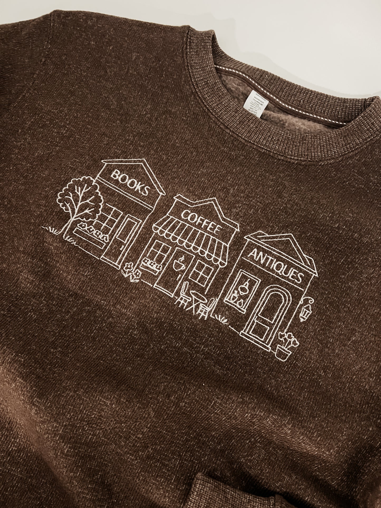 Books, Coffee, and Thrifting, Oh My! Embroidered Crewneck