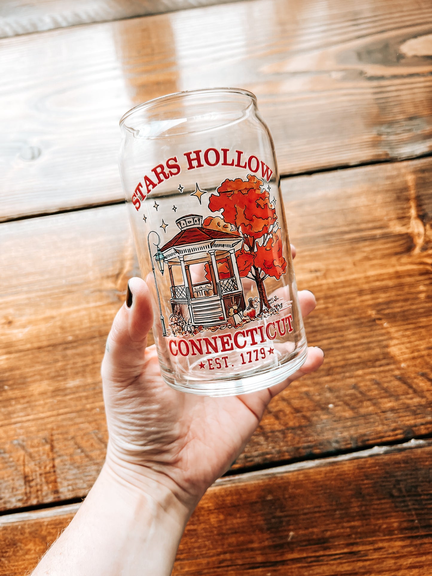 Stars Hollow Glass Can