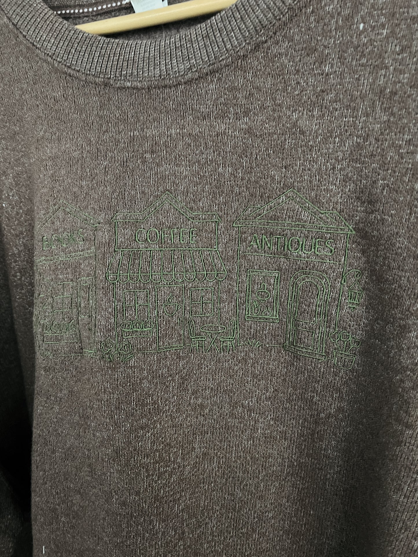 IMPERFECT Books, Coffee, and Thrifting, Oh My! Embroidered Crewneck - 3X Large