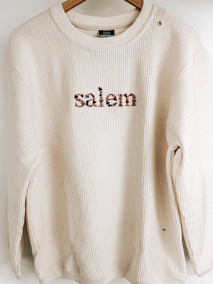 IMPERFECT Salem Pink Corduroy Crewneck - Small