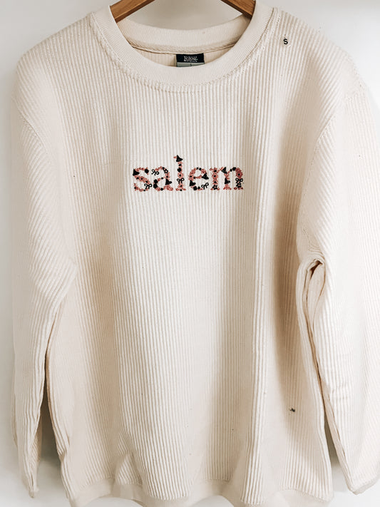 IMPERFECT Salem Pink Corduroy Crewneck - Small