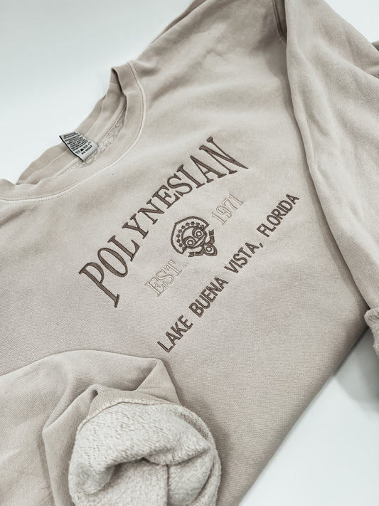 Polynesian Embroidered Crewneck