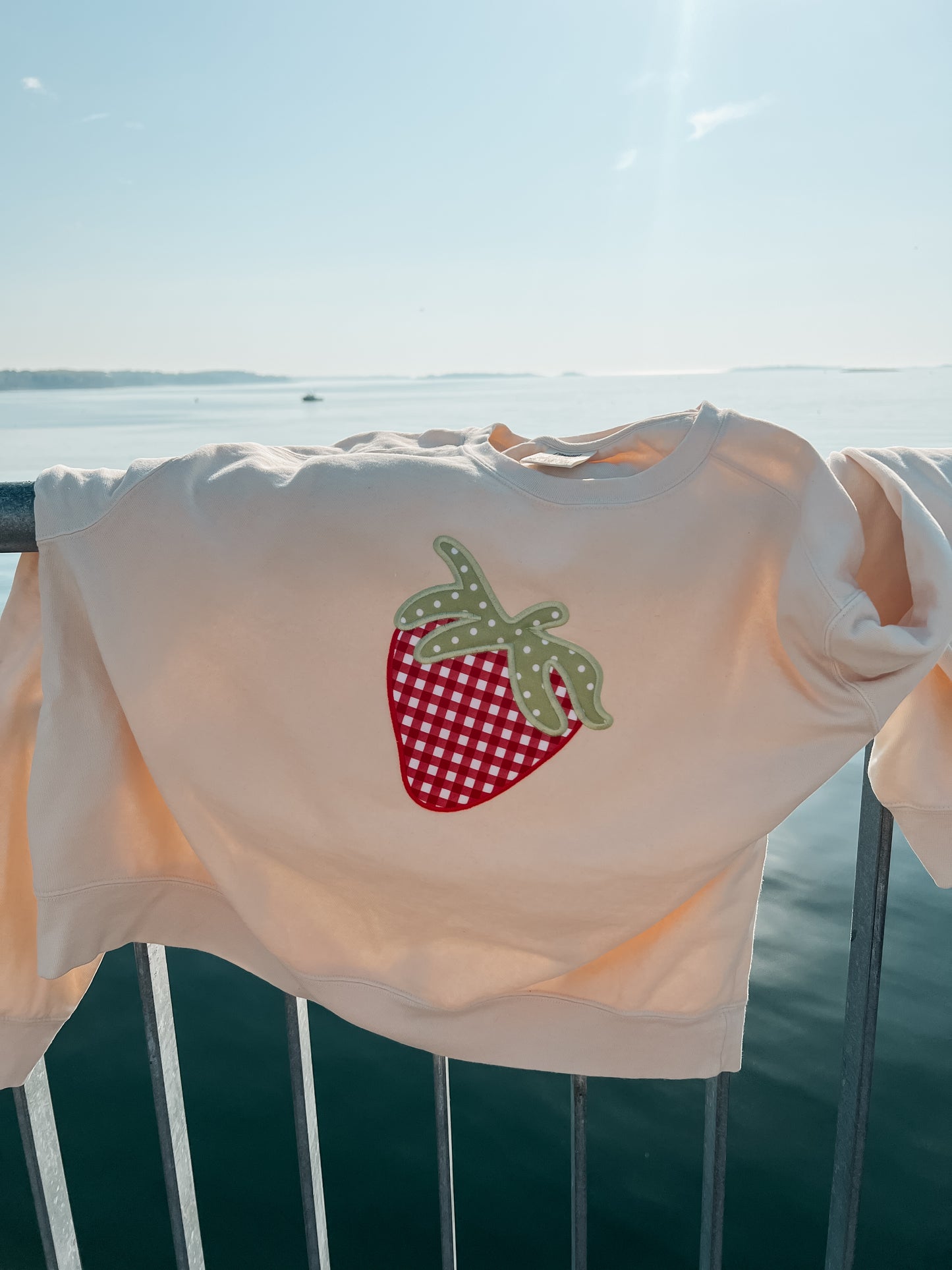 Strawberry Applique Cropped Crewneck