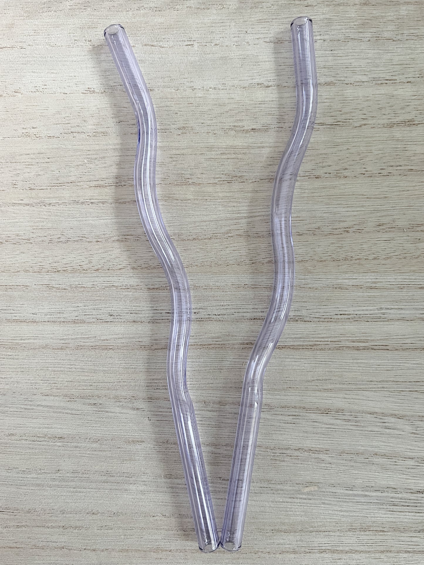 Purple Wavy Reusable Glass Drinking Straw