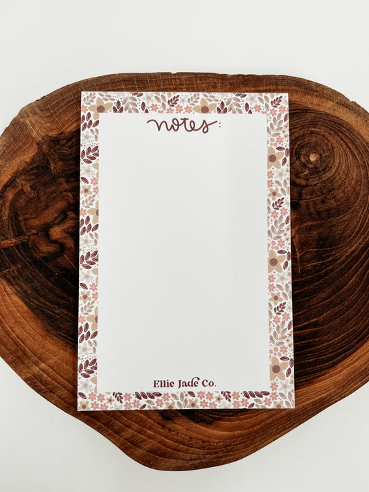 Fall Floral Notepad