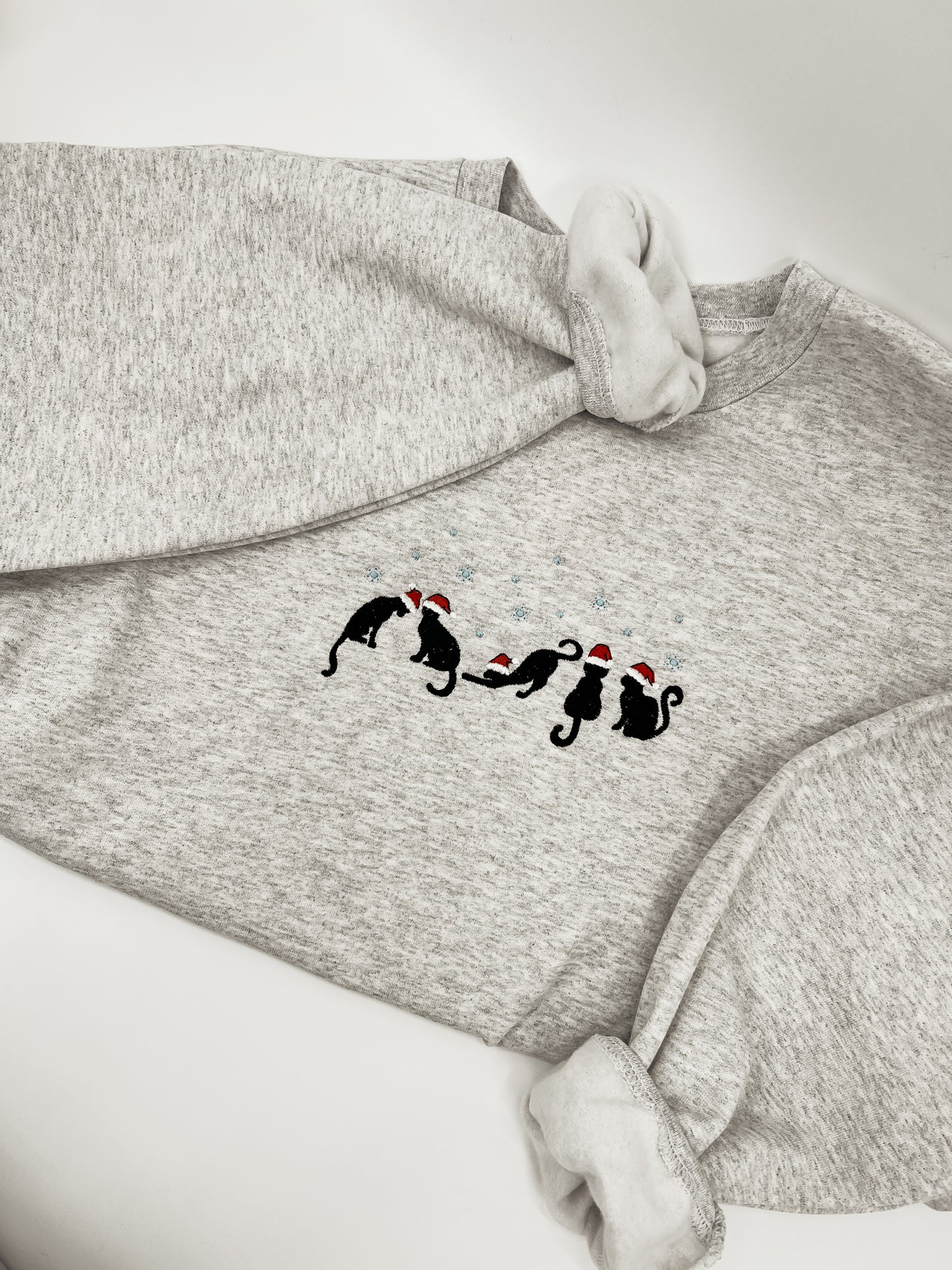 Santa Cat Embroidered Crewneck